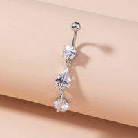 Exquisite Tassel Zircon Belly Button Nail Puncture
