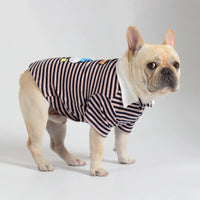 Stripe Plush Warm Polo Casual Pet Sweater