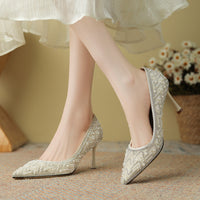 Women's Rhinestone Pearl Fashion High Heels