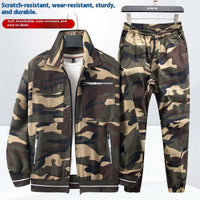 Thin Camouflage Cargo Pants Suit Men's Wear-resistant Dirt-resistant Lightweight