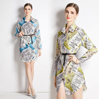Top Lapel Shirt Printed Long