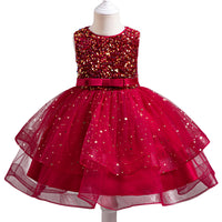 Princess Flower Girl Sequined Pettiskirt Girl Dress