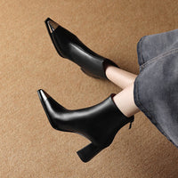 Fashionable Closed-toe Pointed-toe Chunky Heel Shoes For Women