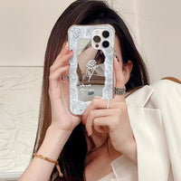 White Rose Mirror Mobile Phone Case Women's
