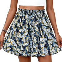 High-waisted Floral Print A-line Shorts Womens Casual Loose Shorts