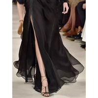 New Summer Design Stylish, Layered Long Skirt With A Slit