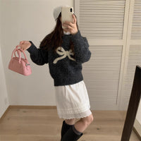 Women's All-match Loose Round Neck Bowknot Sweater