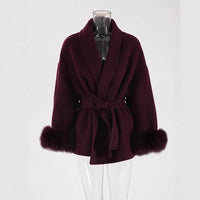 Fox Fur Double-sided Temperament Wool Overcoat