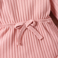 New Children's Clothing Baby Long Sleeve Sunken Stripe Romper Headscarf Female Baby Autumn And Winter Jumpsuit
