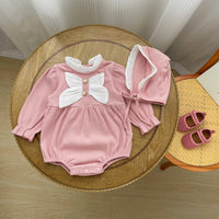 Baby Sunken Stripe Classic Style Romper Western Style Full Moon