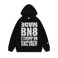Hip Hop Street Fashion Letter Print Loose Hooded Sweater Men