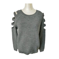 Women's Solid Color Round Neck Hollow-out Long-sleeved Knitted Bottoming Shirt