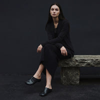 Women's Full Grain Leather Tabi Flats, Split Toe Slip-On Mules For Casual & Daily Wear