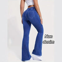 Denim-look Base Leggings With A Wide-leg Cut And Digital Print