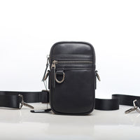 Men's Casual First-Layer Cowhide Shoulder Phone Bag
