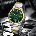 Mens Calendar Waterproof Multi-Function Two-Hand Semi-Quartz Watch