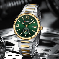 Mens Calendar Waterproof Multi-Function Two-Hand Semi-Quartz Watch