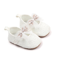 Girls' Cute Bowknot Princess Lace Soft Rubber Sole One-strap Toddler Shoes