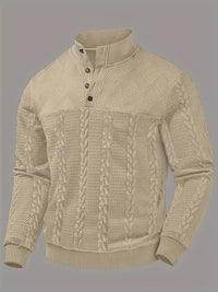 Retro Casual Stand-up Collar Four-button Pullover Hoodie