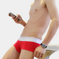 Men's Boxers Colored Cotton U Convex Low Waist Boxer Briefs