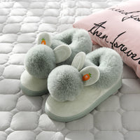 Cute Rabbit Ears Slippers For Women Winter