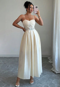 Womens Cinched Strapless Sexy Dress