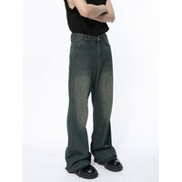 Vintage Distressed Hem Tassel Slightly Flared Jeans