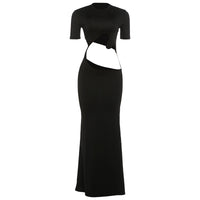 Airy Figure-flattering Solid-color Short-sleeve Dress