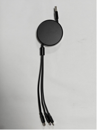 Three-in-one retractable data cable-USB head model-red-1 piece