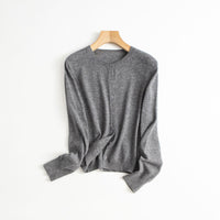 Spring Round Neck Knitted Cardigan Women's Thin Long Sleeve Sweater Coat
