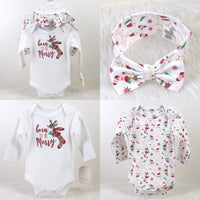 Newborn Baby Long Sleeve Bodysuit Hat Headband Set