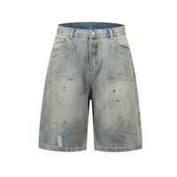 Pu Shuai Cropped Washed Denim Middle Pants