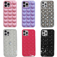 Solid Color Stereo Heart Mobile Phone Shell