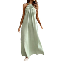 Vacation Style Relaxed Chic Halter Dress
