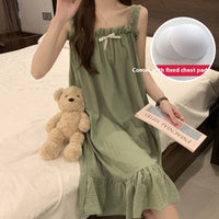 Spaghetti-strap Padded Nightdress For Girls Thin