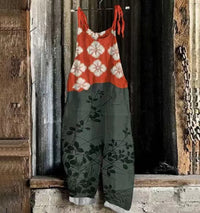 Womens 3D-printed Fashionable Versatile Casual Jumpsuit Pants