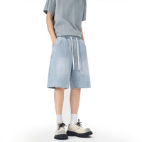 Mens Stretch Waist Lyocell Ice Silk Denim Shorts