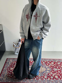 Spring And Autumn Retro Cardigan Sweatshirt, Loose And Casual Outerwear