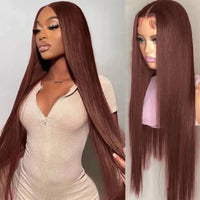Front Lace Mid-length Straight Hair Women's High Temperature Synthetic Fiber Wigs