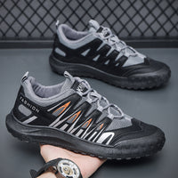 Men's Shoes Breathable Leather Mesh Stitching Casual Shoes