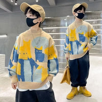 Thickened Knitted Pullover For Older Children And Boys