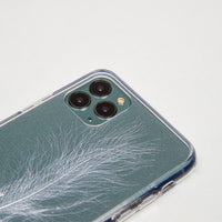 Transparent Ins Wind Solid Color Feather Men's And Women's Mobile Phone Case