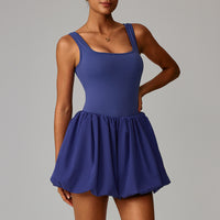 Womens Faux Two-piece Sports Camisole Dress
