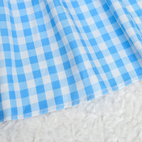 Embroidered Style Kids Plaid Puff-Sleeve Sweet Princess Cute Cartoon Childrens Dress