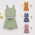 Baby Suit Camisole Shorts Sunken Stripe Children's Loungewear