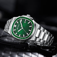 Men's Fashion Diamond Luminous Quartz Watch Waterproof Steel Belt