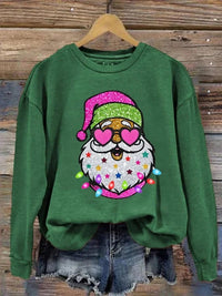 Christmas Element Printed Round-neck Non-hoodie Sweater