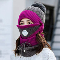 New Women's Fleece Thickened Warm Knitted Wool Hat