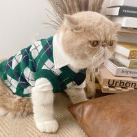 Pet Dress British Plaid Sweater Spring