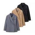 Women's Loose Solid Color Casual Suit Jacket